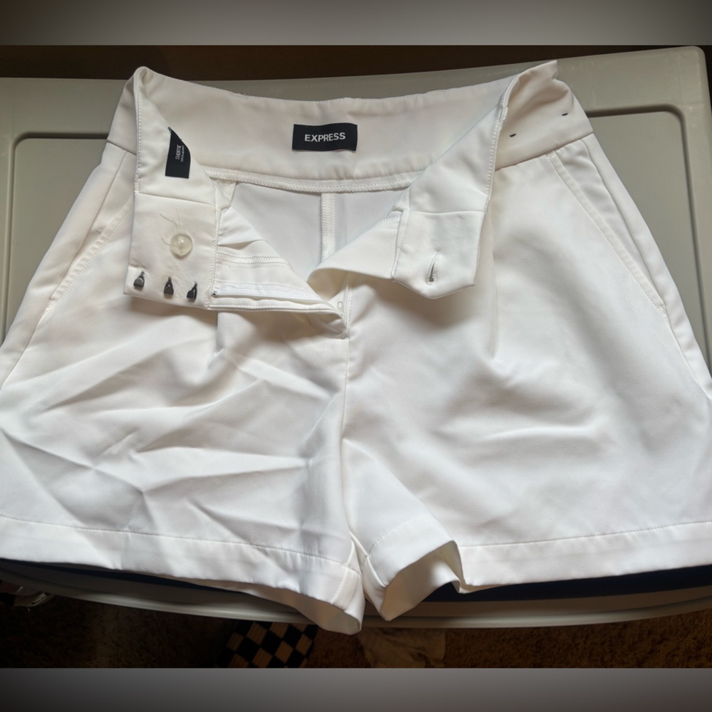 Express White High-Rise Skort with Hidden Short Panel